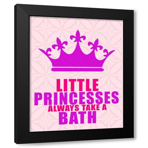 Little Princesses Bath Black Modern Wood Framed Art Print by Allen, Kimberly