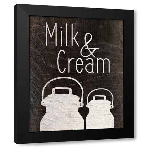Milk and Cream Black Modern Wood Framed Art Print by Kimberly, Allen