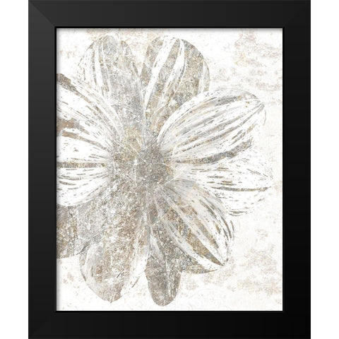 Silver Blooms 1 Black Modern Wood Framed Art Print by Kimberly, Allen