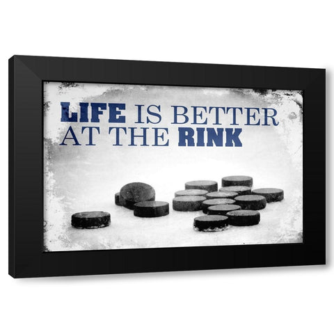 At The Rink Black Modern Wood Framed Art Print with Double Matting by Kimberly, Allen