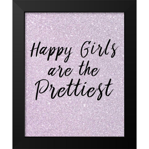 Happy Girls Black Modern Wood Framed Art Print by Allen, Kimberly