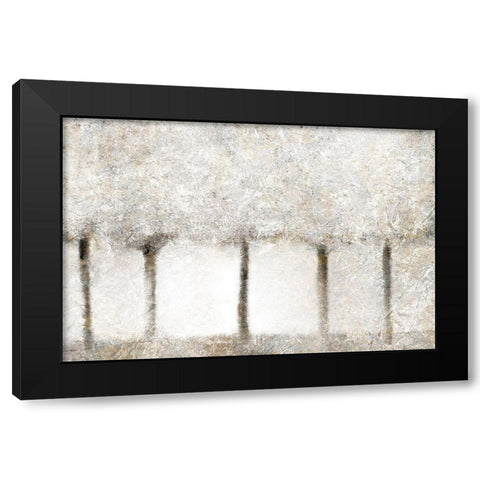 Silver Lights Black Modern Wood Framed Art Print by Kimberly, Allen