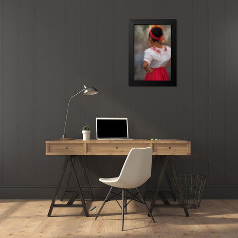 Ethnic Dance Black Modern Wood Framed Art Print by Kimberly, Allen