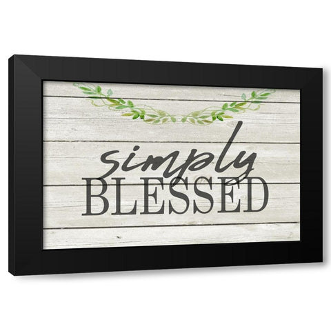 Simply Blessed Black Modern Wood Framed Art Print with Double Matting by Kimberly, Allen