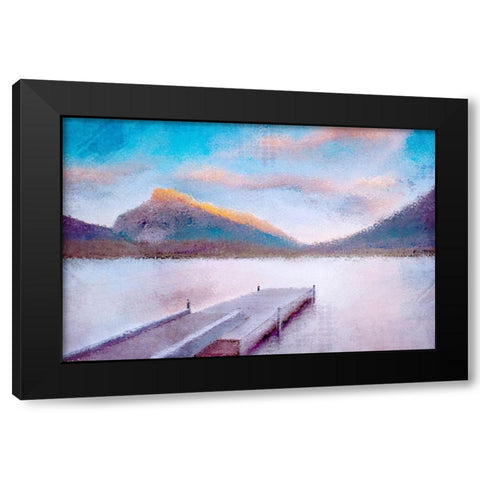 Banff Dock Black Modern Wood Framed Art Print with Double Matting by Allen, Kimberly