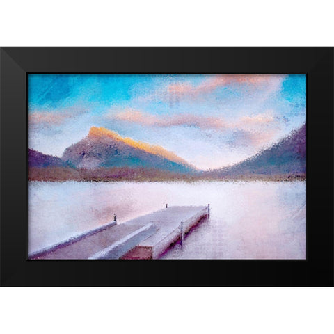 Banff Dock Black Modern Wood Framed Art Print by Allen, Kimberly