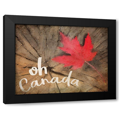 Oh Canada Black Modern Wood Framed Art Print with Double Matting by Kimberly, Allen