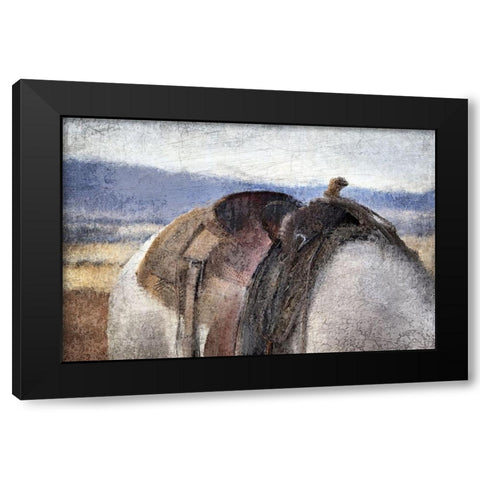 In The Saddle Black Modern Wood Framed Art Print with Double Matting by Kimberly, Allen