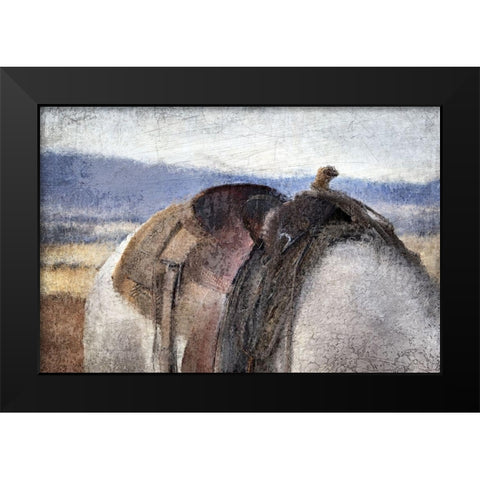 In The Saddle Black Modern Wood Framed Art Print by Kimberly, Allen