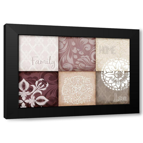 Home Family Love v2 Black Modern Wood Framed Art Print by Kimberly, Allen