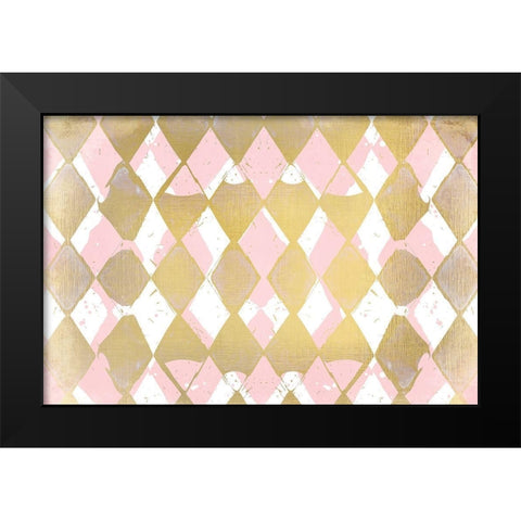 Pink and Gold Black Modern Wood Framed Art Print by Kimberly, Allen