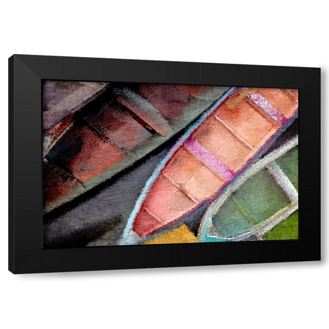 Boating Bright Black Modern Wood Framed Art Print with Double Matting by Kimberly, Allen