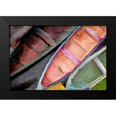 Boating Bright Black Modern Wood Framed Art Print by Kimberly, Allen