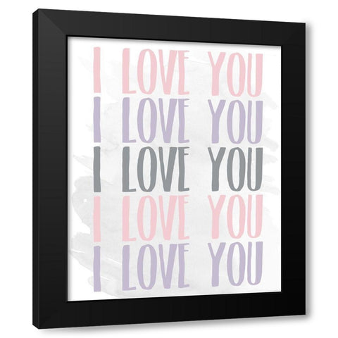 Love Love Love Black Modern Wood Framed Art Print with Double Matting by Kimberly, Allen