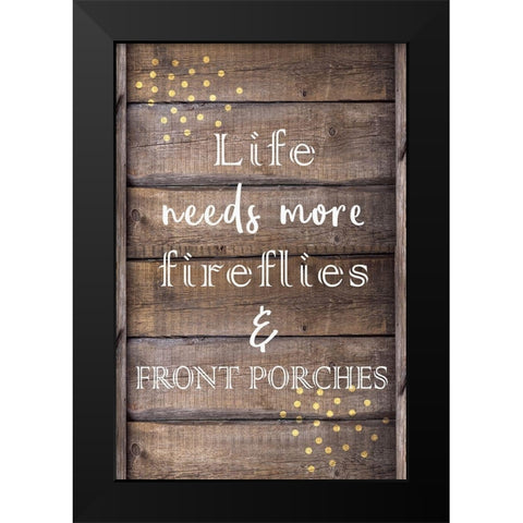 Fireflies Black Modern Wood Framed Art Print by Kimberly, Allen