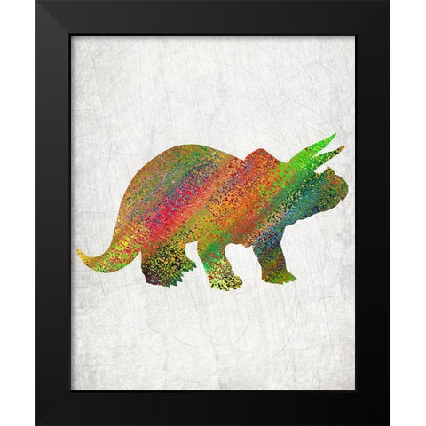 Bright Dino 3 Black Modern Wood Framed Art Print by Kimberly, Allen
