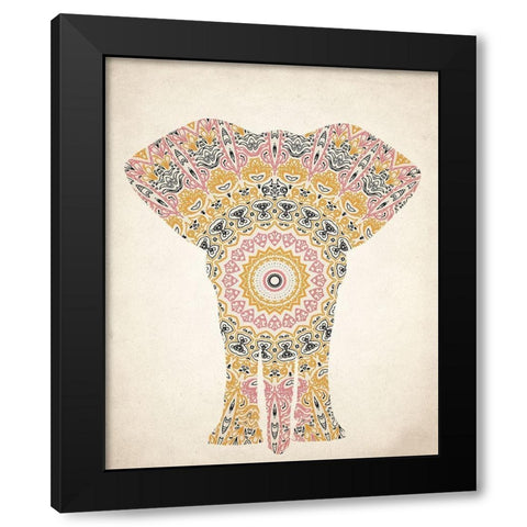 Mandala Elephant 2 Black Modern Wood Framed Art Print by Kimberly, Allen
