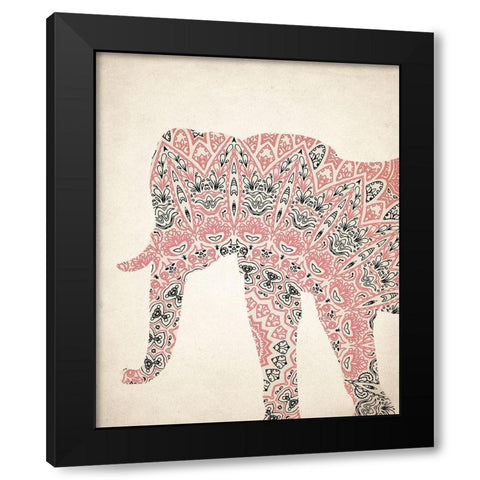 Mandala Elephant 3 Black Modern Wood Framed Art Print with Double Matting by Kimberly, Allen