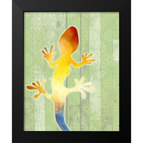 Painted Lizard 1 Black Modern Wood Framed Art Print by Kimberly, Allen