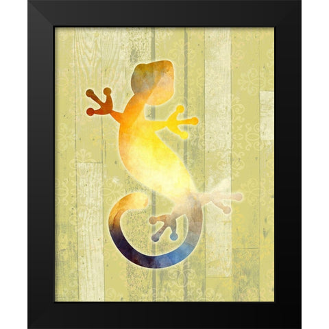 Painted Lizard 2 Black Modern Wood Framed Art Print by Kimberly, Allen