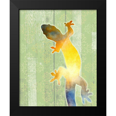 Painted Lizard 3 Black Modern Wood Framed Art Print by Kimberly, Allen