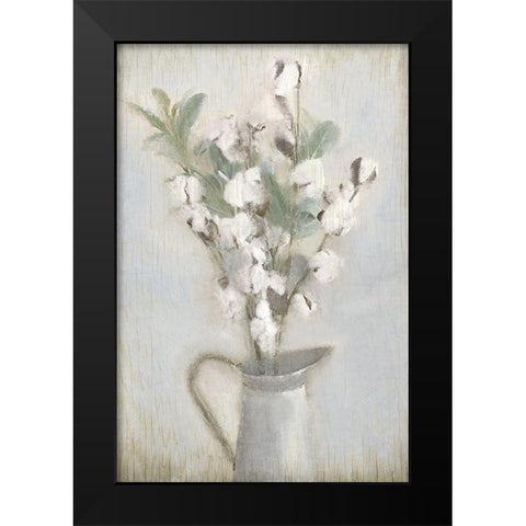 Cotton Bouquet Black Modern Wood Framed Art Print by Kimberly, Allen