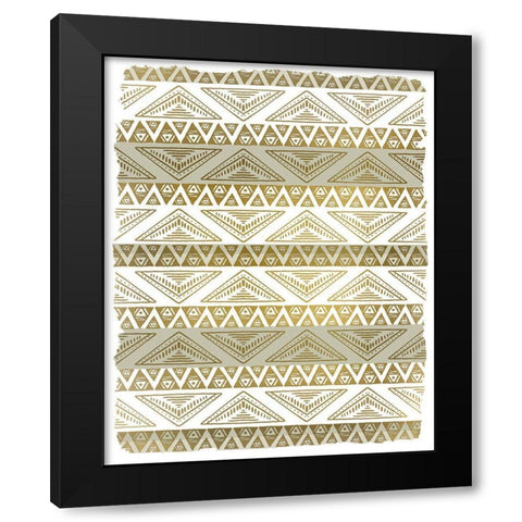 Patterned Gold Black Modern Wood Framed Art Print by Kimberly, Allen