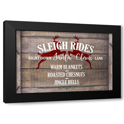 Sleigh Rides Black Modern Wood Framed Art Print by Kimberly, Allen