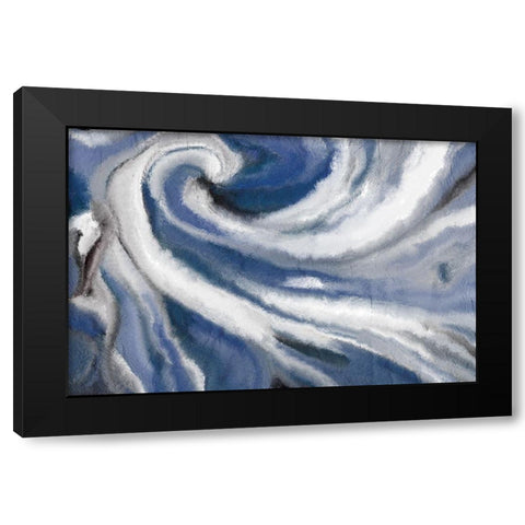 Indigo Swirl Black Modern Wood Framed Art Print with Double Matting by Allen, Kimberly