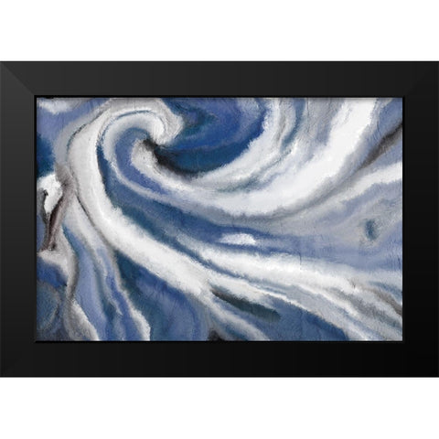 Indigo Swirl Black Modern Wood Framed Art Print by Allen, Kimberly