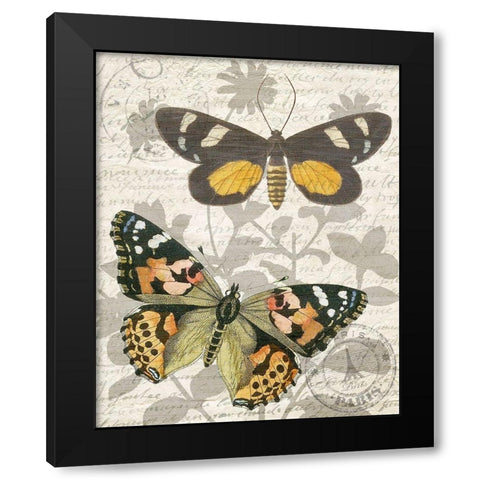 Butterfly Travel 2 Black Modern Wood Framed Art Print with Double Matting by Kimberly, Allen