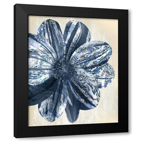 Indigo Marble Bloom 1 Black Modern Wood Framed Art Print by Allen, Kimberly