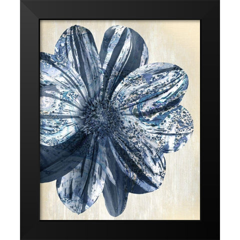 Indigo Marble Bloom 1 Black Modern Wood Framed Art Print by Allen, Kimberly