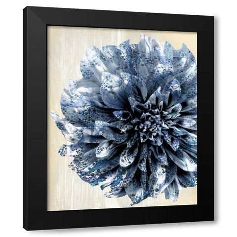 Indigo Marble Bloom 2 Black Modern Wood Framed Art Print by Allen, Kimberly