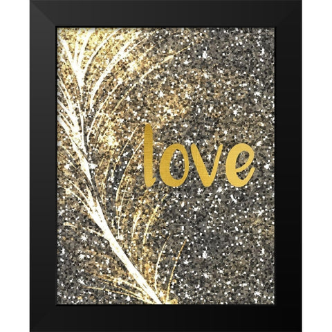 Gold Feather 3 Black Modern Wood Framed Art Print by Kimberly, Allen