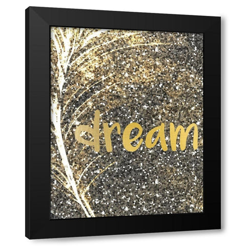 Gold Feather 4 Black Modern Wood Framed Art Print with Double Matting by Kimberly, Allen