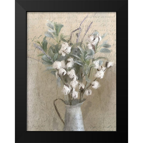 Lavender and Cotton Black Modern Wood Framed Art Print by Kimberly, Allen