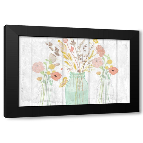Summer Bloom Jars v2 Black Modern Wood Framed Art Print by Kimberly, Allen