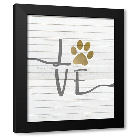 Paw Love Black Modern Wood Framed Art Print with Double Matting by Kimberly, Allen