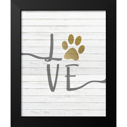 Paw Love Black Modern Wood Framed Art Print by Kimberly, Allen