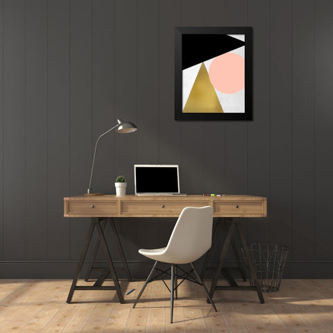 Triangle Circle 1 Black Modern Wood Framed Art Print by Kimberly, Allen
