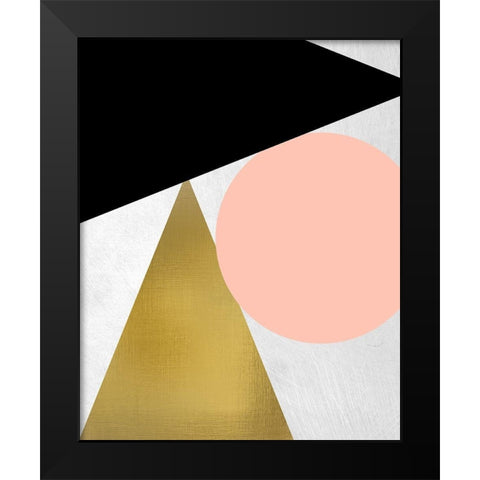 Triangle Circle 1 Black Modern Wood Framed Art Print by Kimberly, Allen