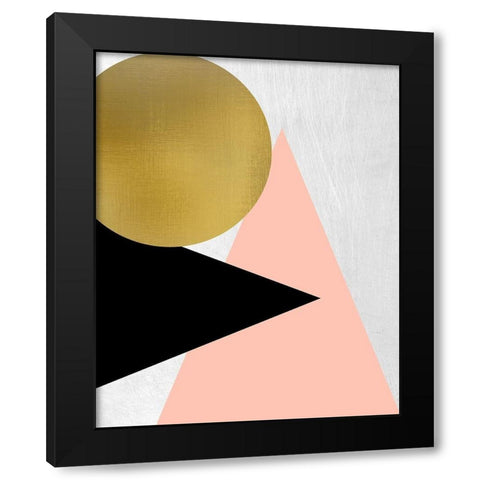 Triangle Circle 2 Black Modern Wood Framed Art Print with Double Matting by Kimberly, Allen