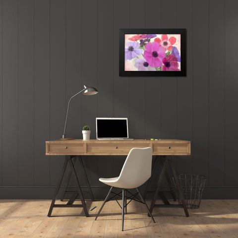 Bloom Bright Black Modern Wood Framed Art Print by Kimberly, Allen