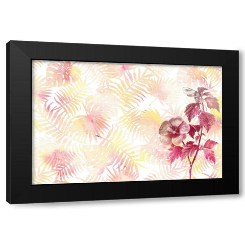 Hibiscus Palms Black Modern Wood Framed Art Print with Double Matting by Kimberly, Allen