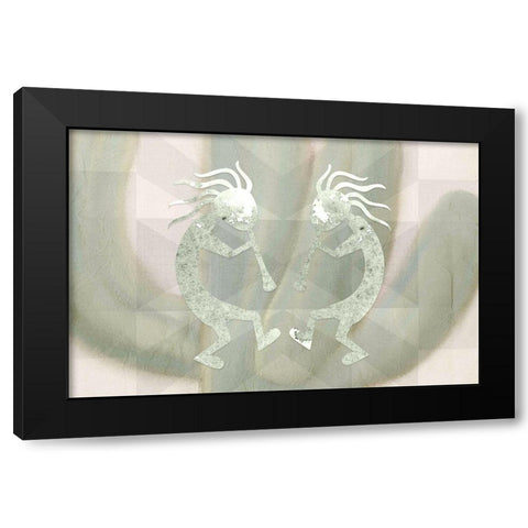 Kokopelli Cactus Black Modern Wood Framed Art Print by Kimberly, Allen