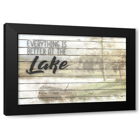 Better at the Lake Black Modern Wood Framed Art Print with Double Matting by Kimberly, Allen