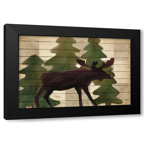 Moose Lodge Black Modern Wood Framed Art Print with Double Matting by Kimberly, Allen