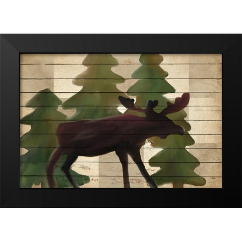 Moose Lodge Black Modern Wood Framed Art Print by Kimberly, Allen