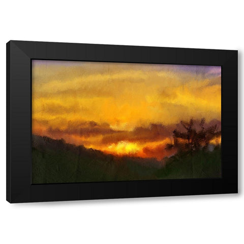 Sunset Black Modern Wood Framed Art Print by Kimberly, Allen